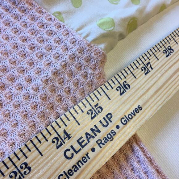 Oddi Waffle Knit Top Womens 2X Peach with Polka Dot Balloon Sleeve Whimsical - Picture 7 of 11